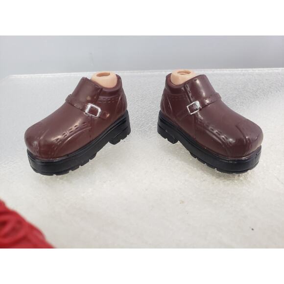 2002 Bratz Boyz 1st‎ Edition Dylan Replacement Red & Brown Shoes lot boy loafer - Picture 2 of 5